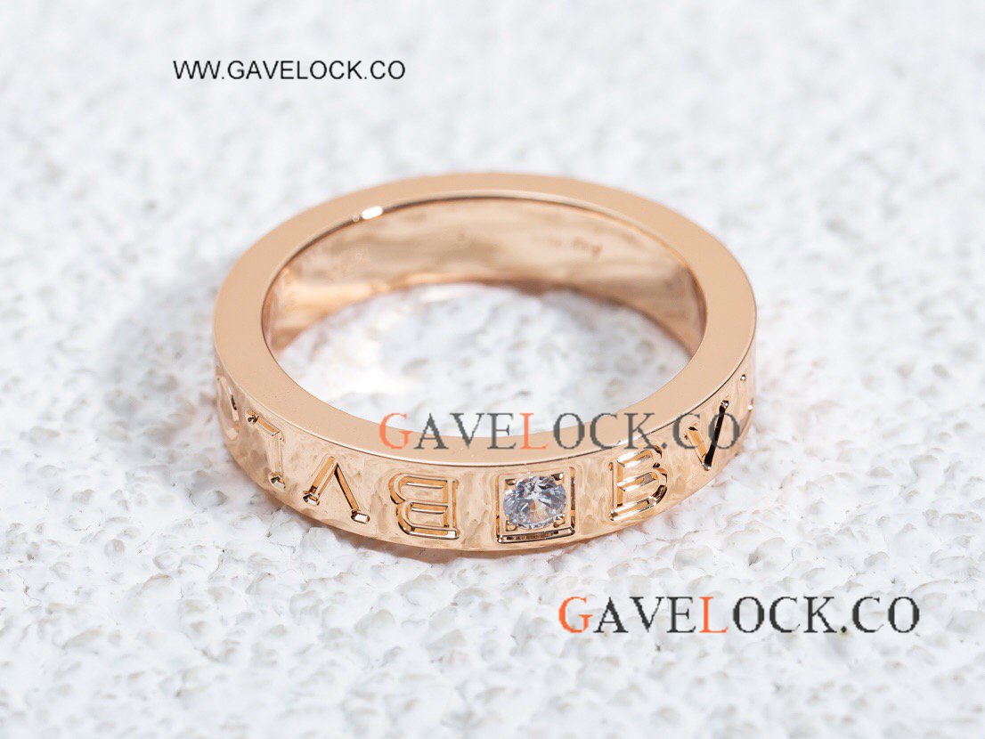 AAA Quality Bvlg@ri Rose Gold Ring with Diamonds